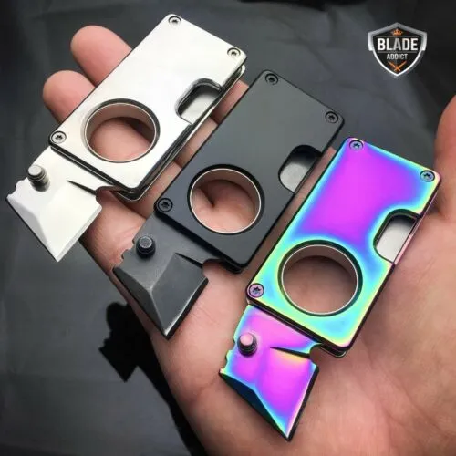 EDC MINI POCKET KNIFE   KEYCHAIN STUB SELF DEFENSE RAZOR BOX UTILITY CUTTER NEW