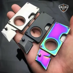 EDC MINI POCKET KNIFE   KEYCHAIN STUB SELF DEFENSE RAZOR BOX UTILITY CUTTER NEW