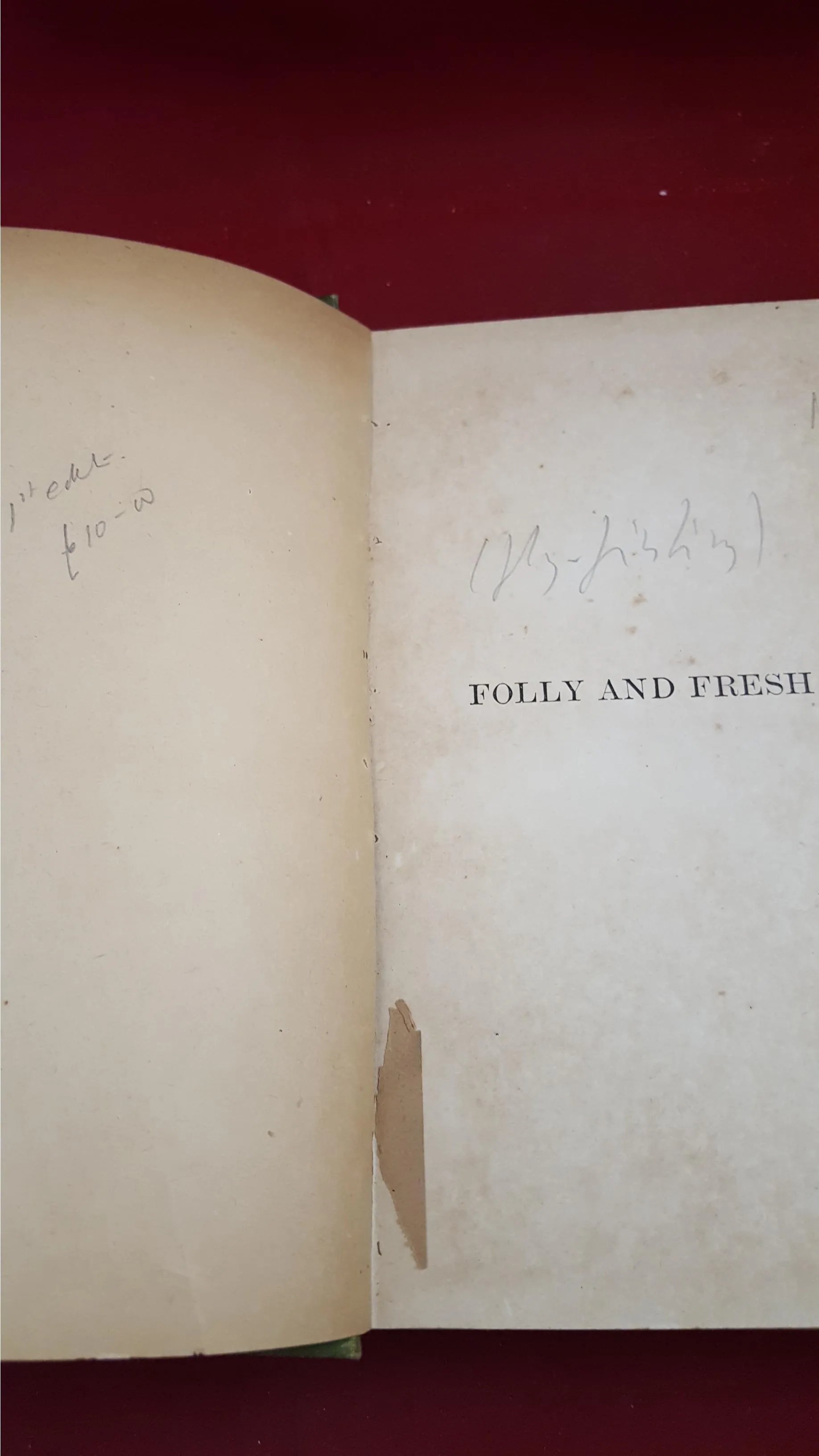 Eden Phillpotts - Folly And Fresh Air, Trischler& co, 1891, 1st Edition
