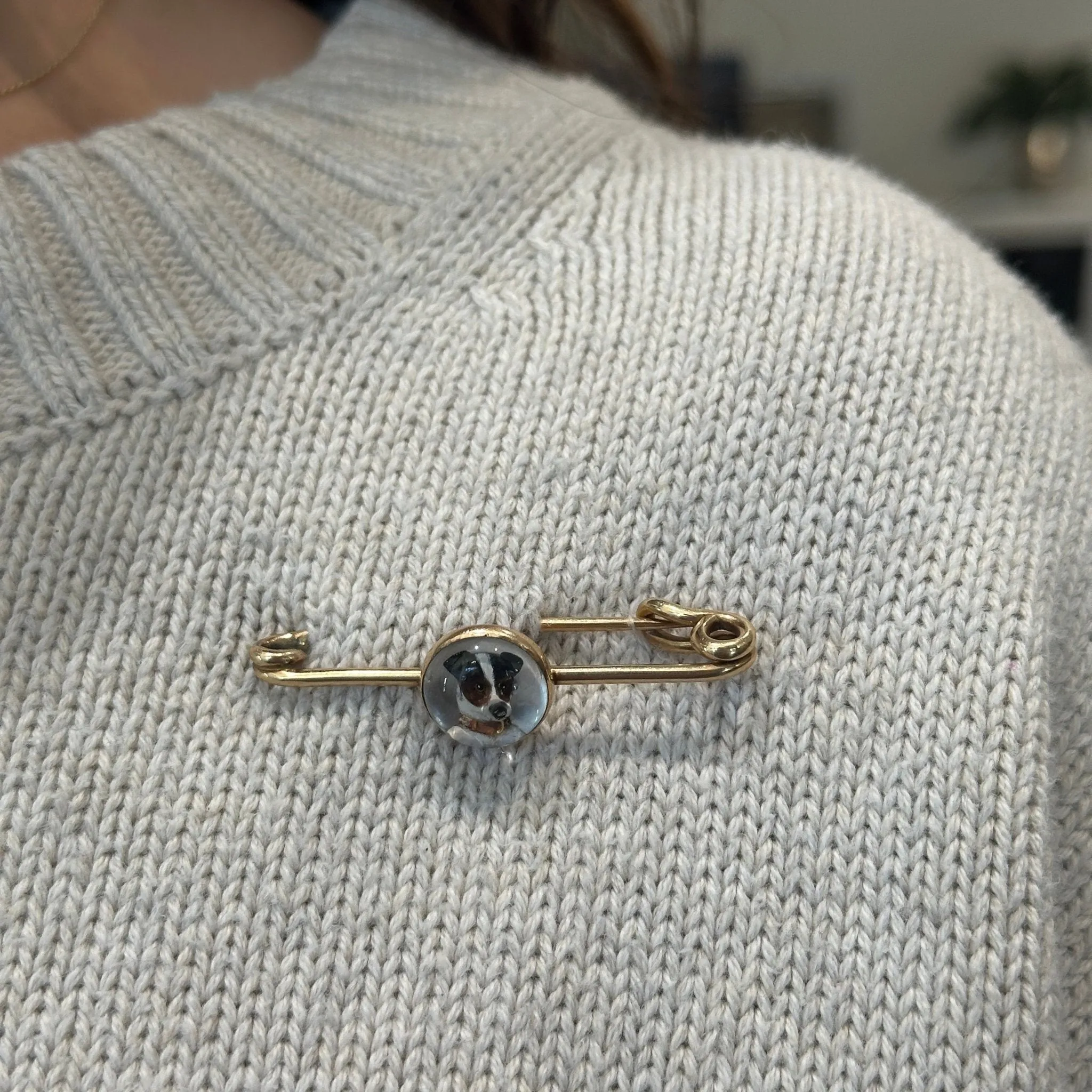 Edwardian Jack Russell Terrier Essex Crystal Stock Pin