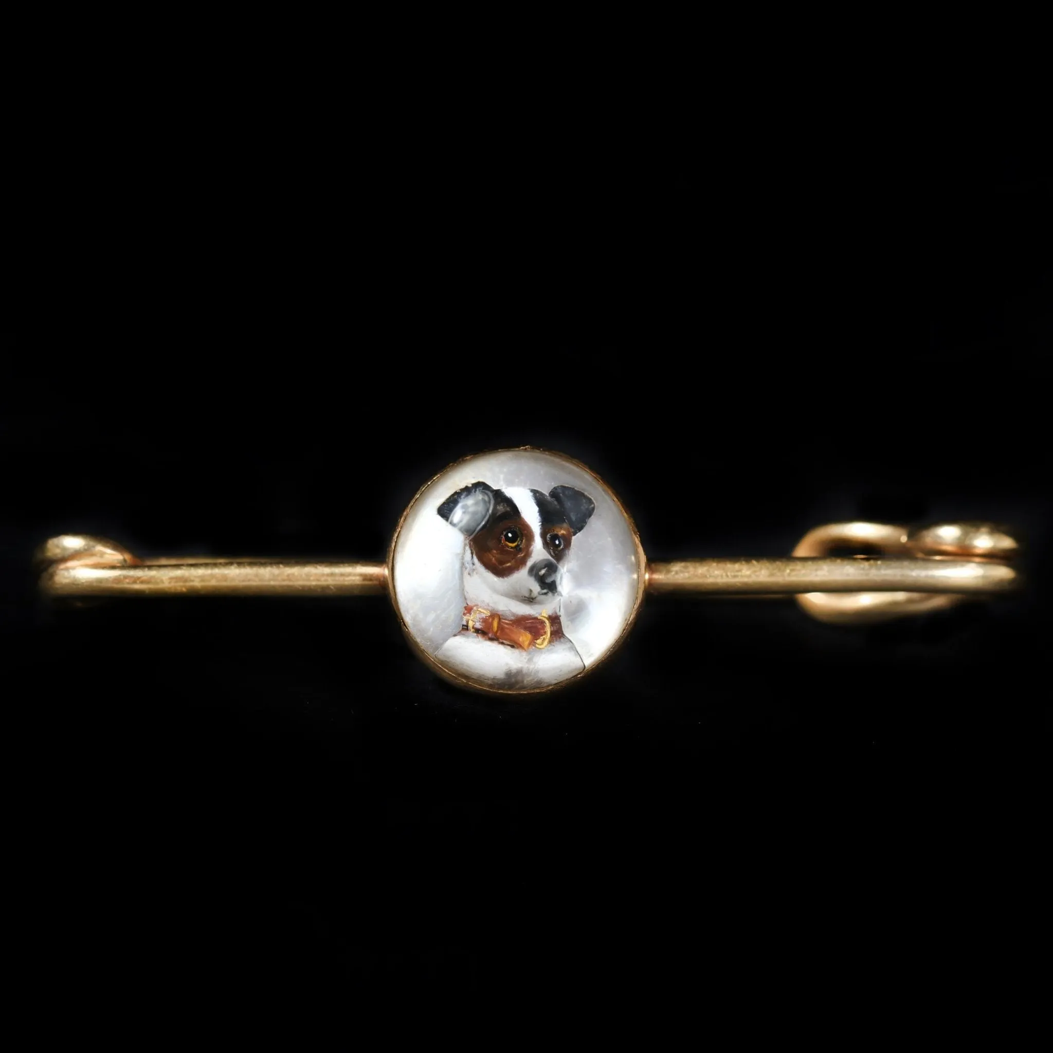Edwardian Jack Russell Terrier Essex Crystal Stock Pin