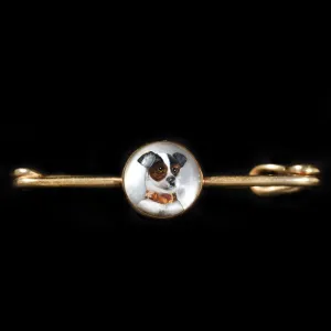 Edwardian Jack Russell Terrier Essex Crystal Stock Pin