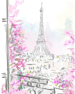 EIFFEL TOWER IN BLOOM - Art Print