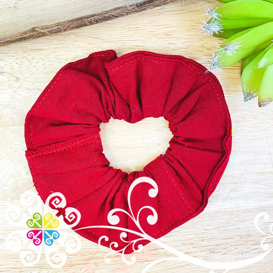 Embroider Flower Scrunchies