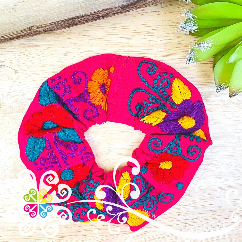 Embroider Flower Scrunchies