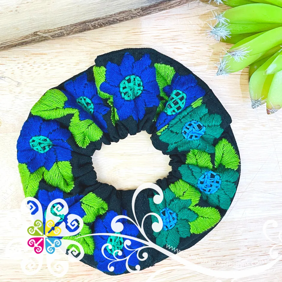 Embroider Flower Scrunchies