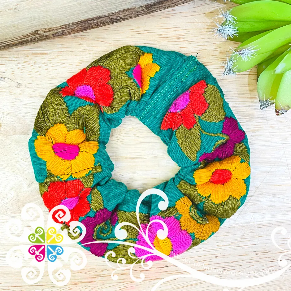 Embroider Flower Scrunchies