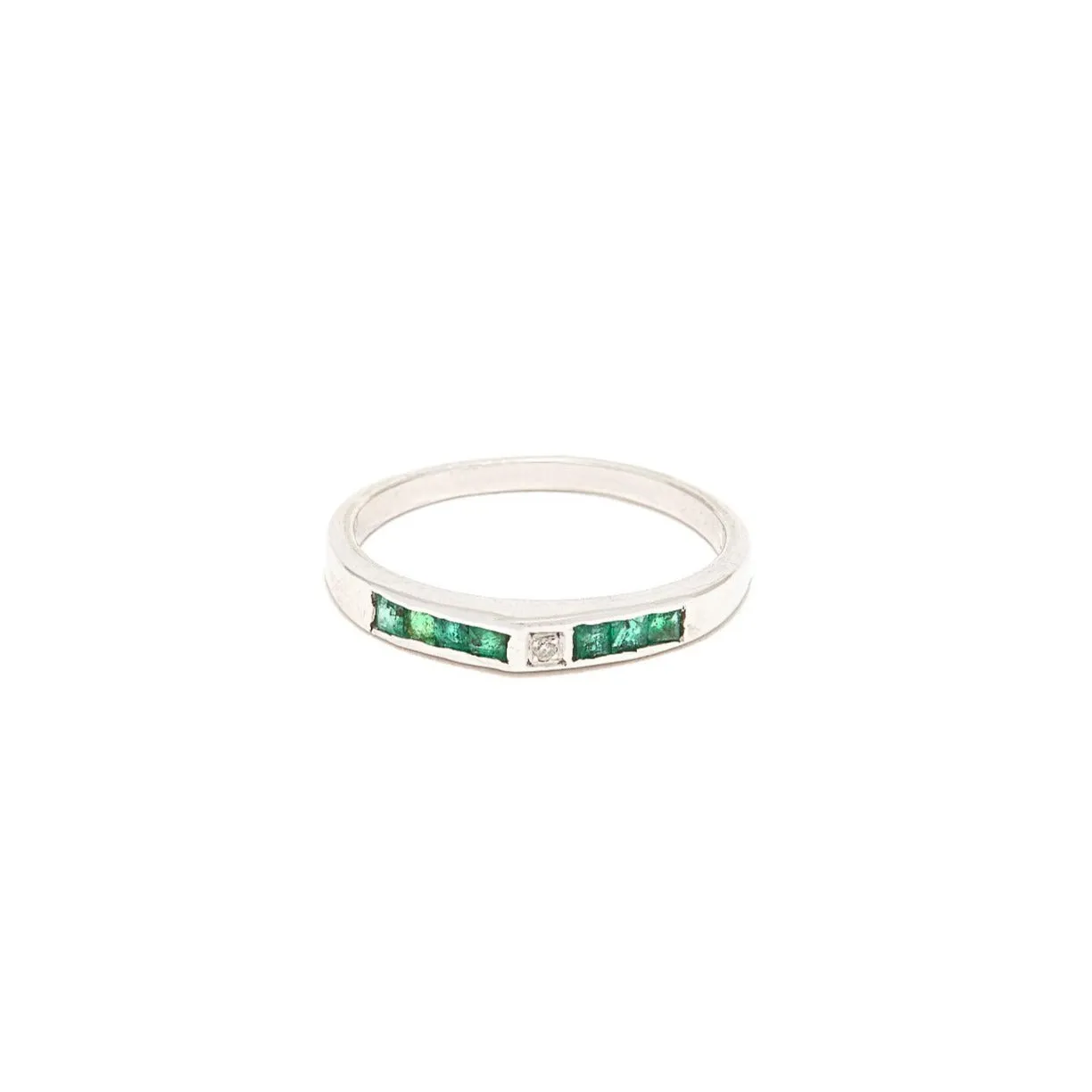 Emerald Diamond Baguette Band