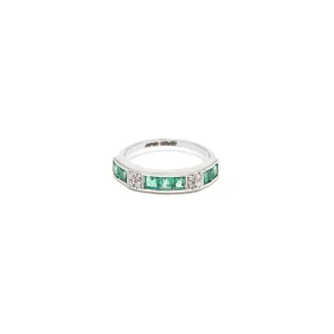Emerald Diamond Deux Baguette Band
