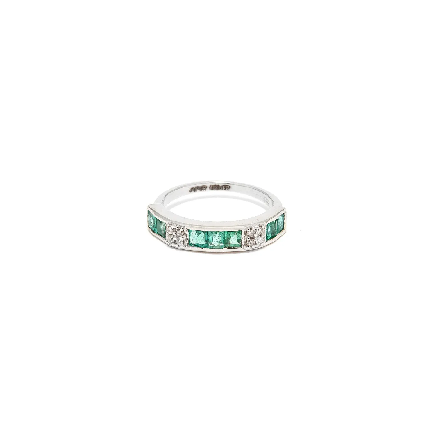 Emerald Diamond Deux Baguette Band