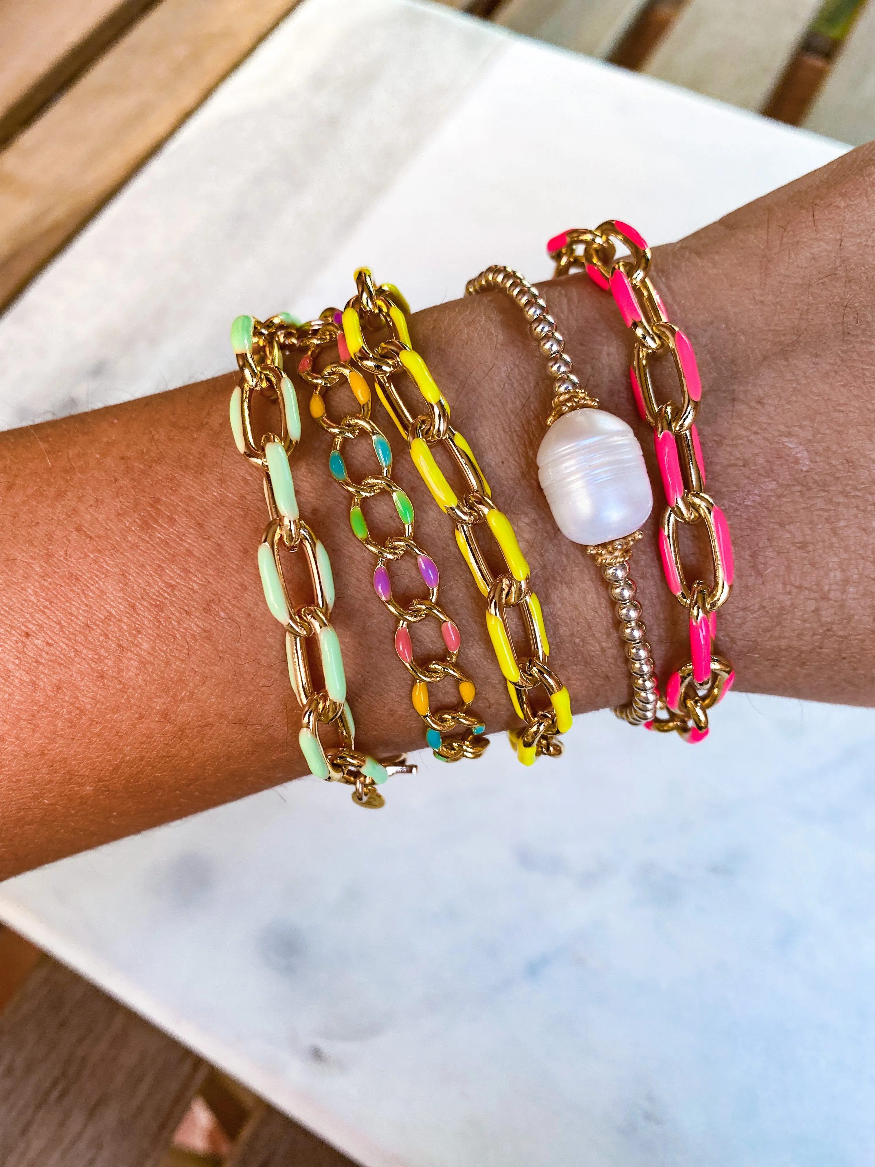 Enamel Link Bracelet