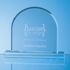 Engraved Crystal Mounted Arch Award