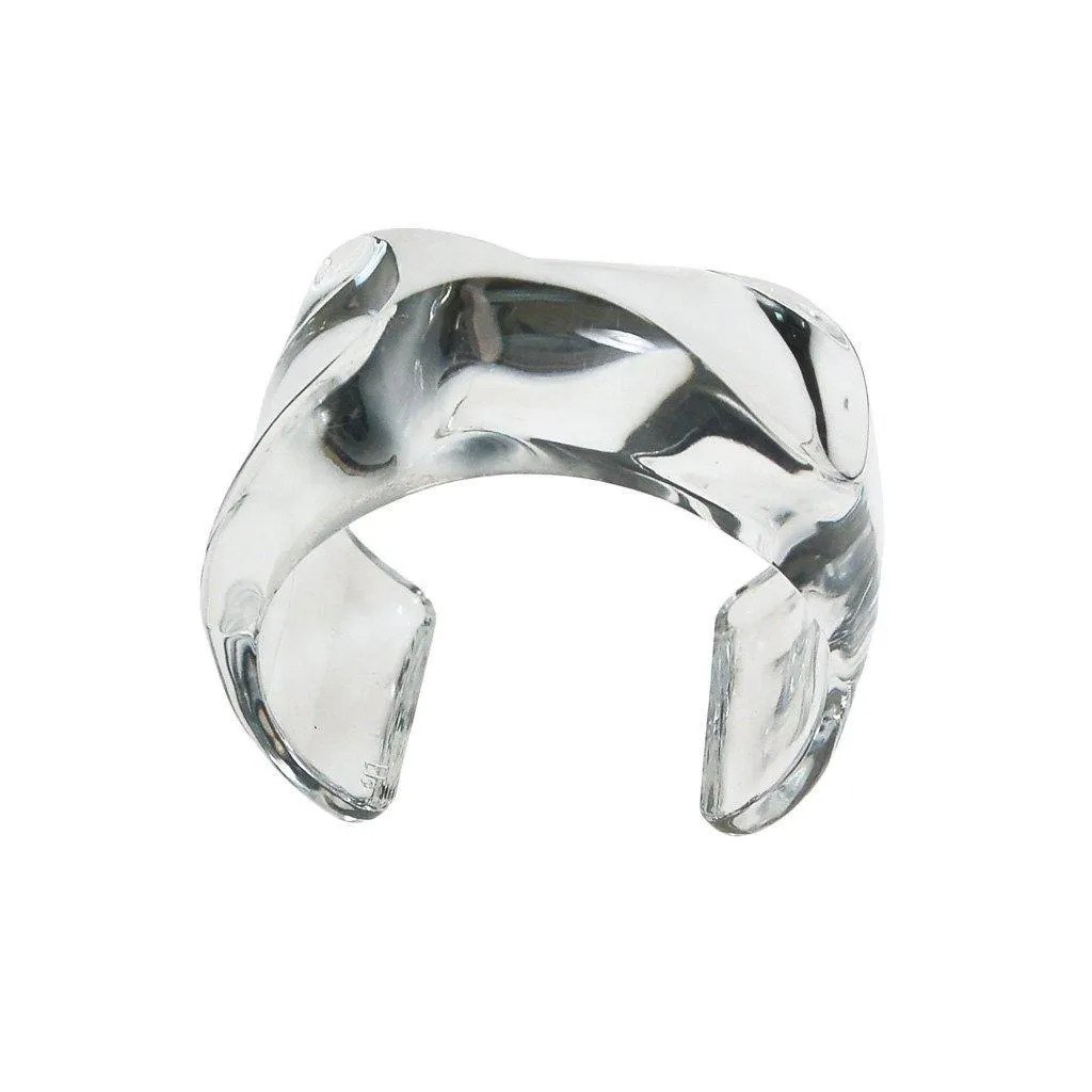 Estee Lauder Couture Clear Lucite Wide Cuff Bracelet