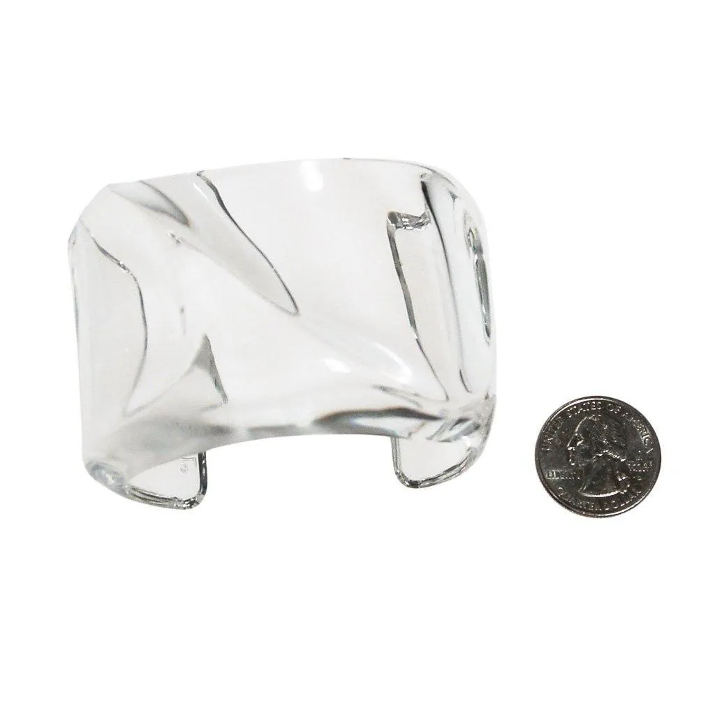 Estee Lauder Couture Clear Lucite Wide Cuff Bracelet