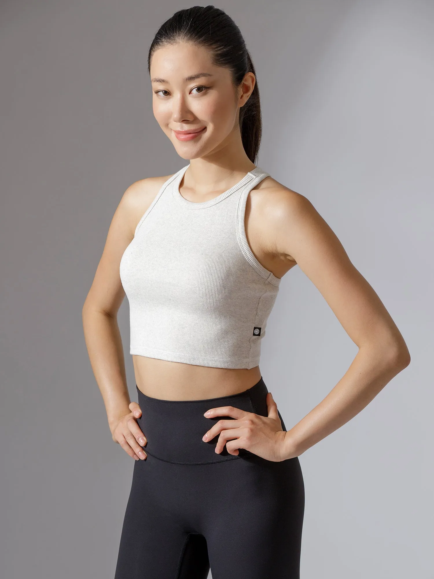 EVERYDAY RIBBED CROPPED SINGLET