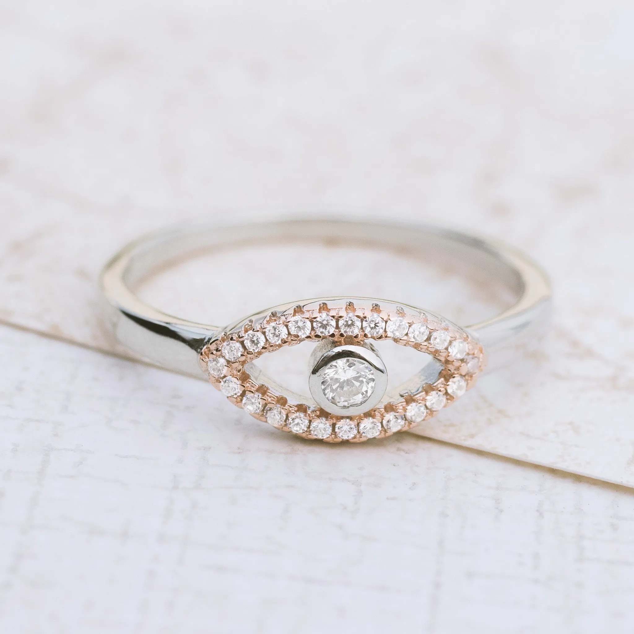 Evil Eye Sterling Silver Ring
