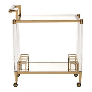 Existential Lucite and Brass Bar Cart