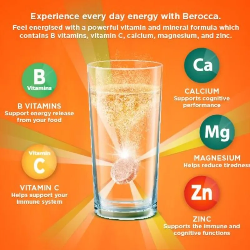 [Expiry: 05/2026] Berocca Energy Original Berry 60 Effervescent Tablets
