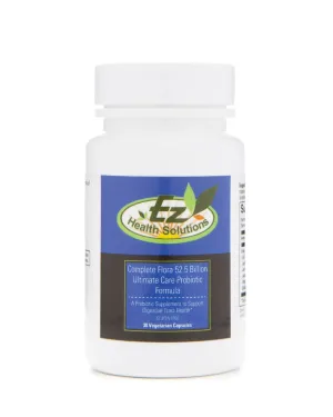 EZ Health Solutions© Ultimate Complete Flora 50  Billion Gluten Free, Vegan Probiotic Supplements 30 Capsules