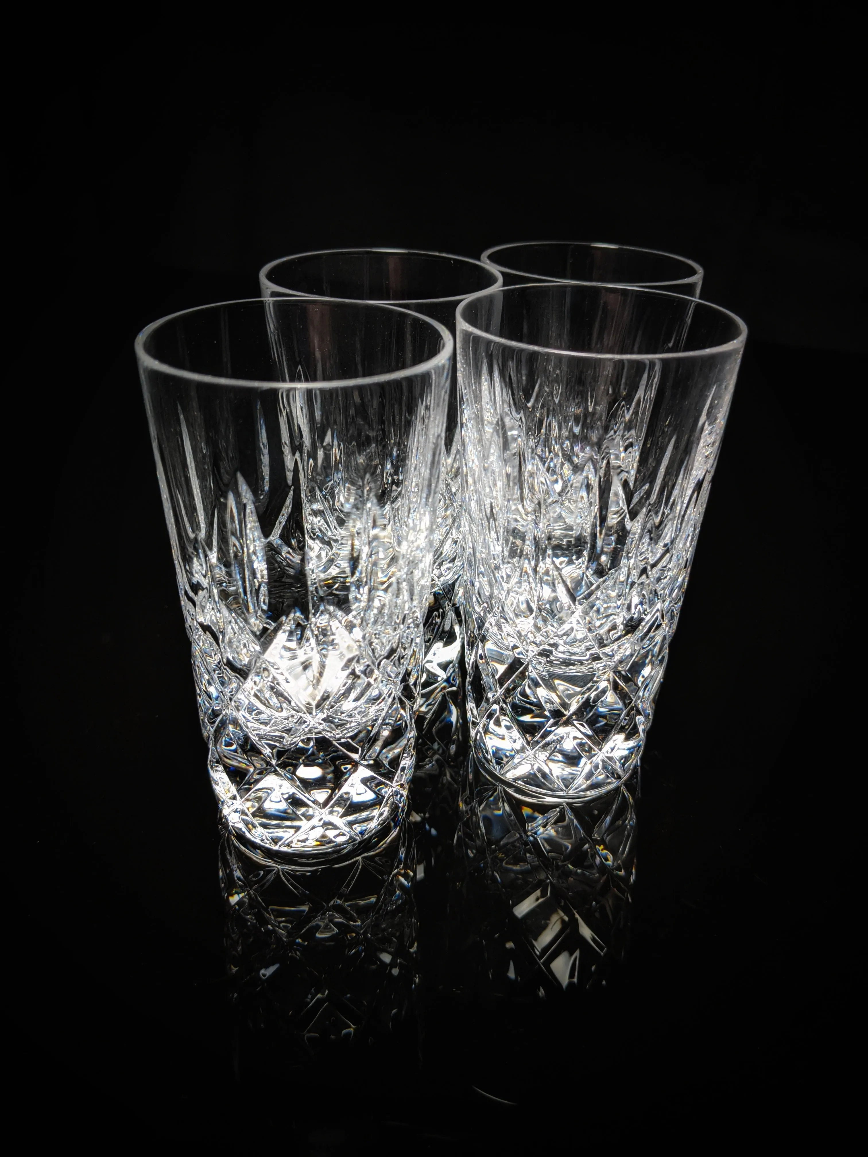 Faberge Clear Crystal Shot Glasses  Set of 4 NIB