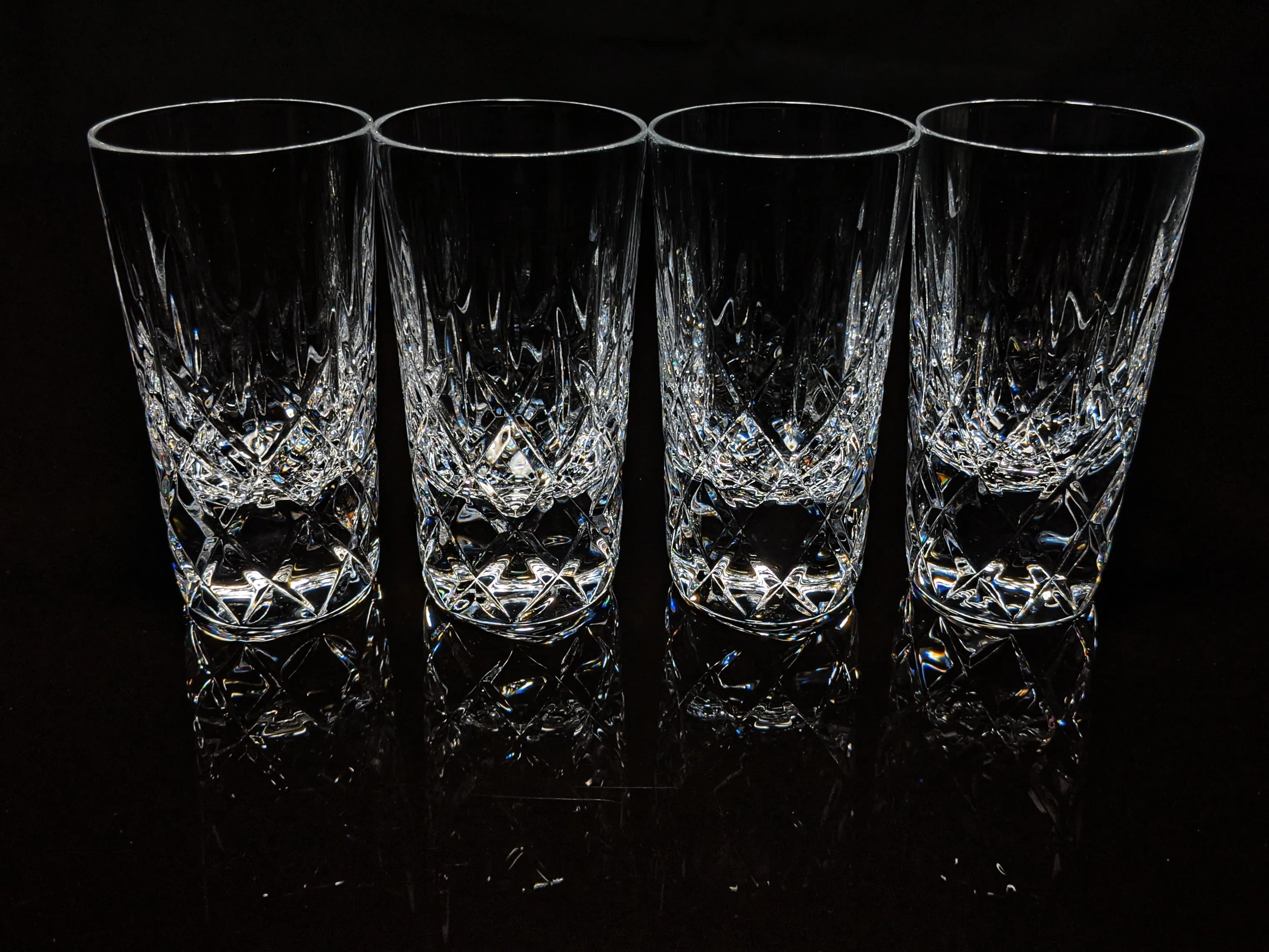 Faberge Clear Crystal Shot Glasses  Set of 4 NIB