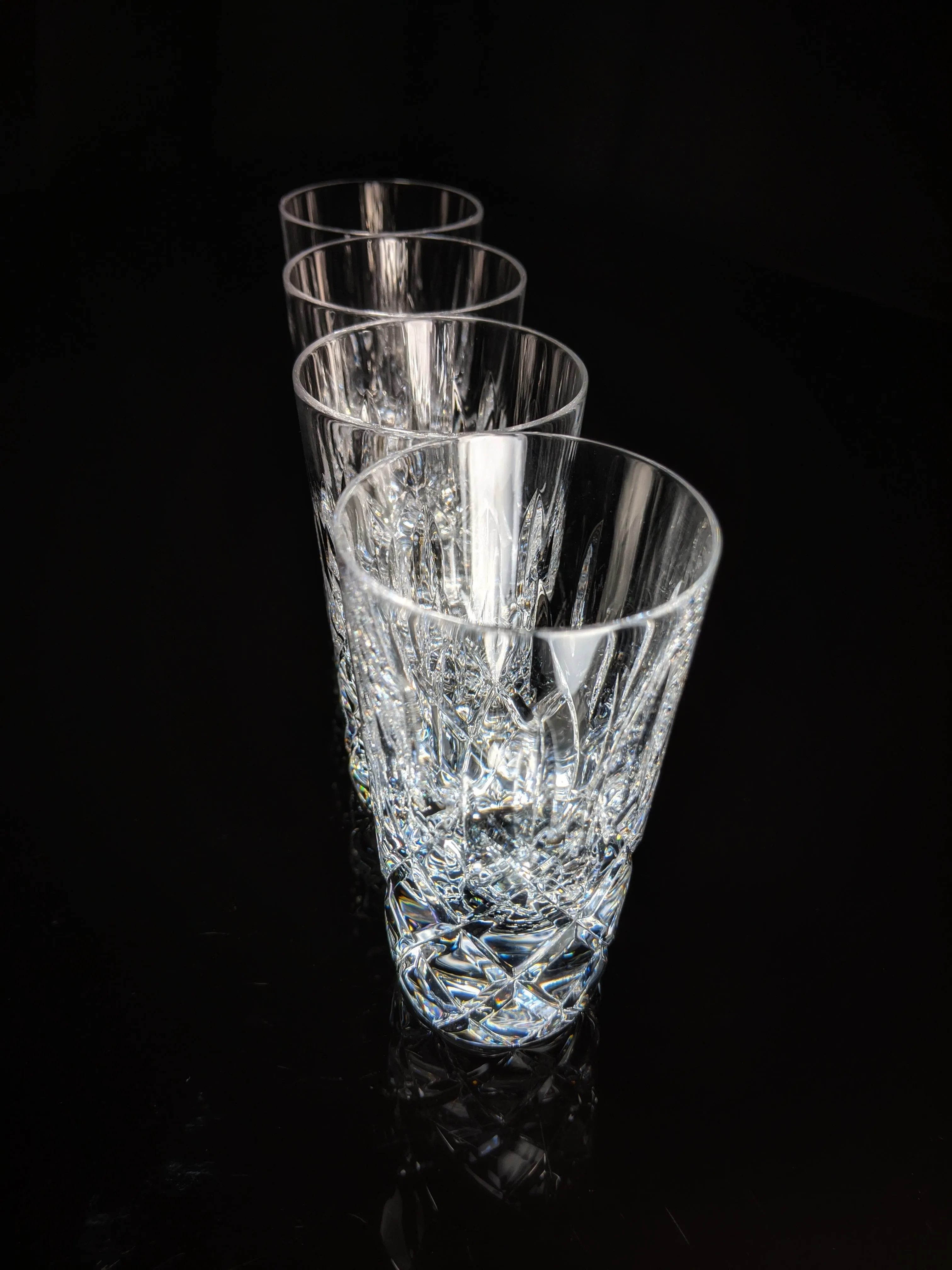 Faberge Clear Crystal Shot Glasses  Set of 4 NIB