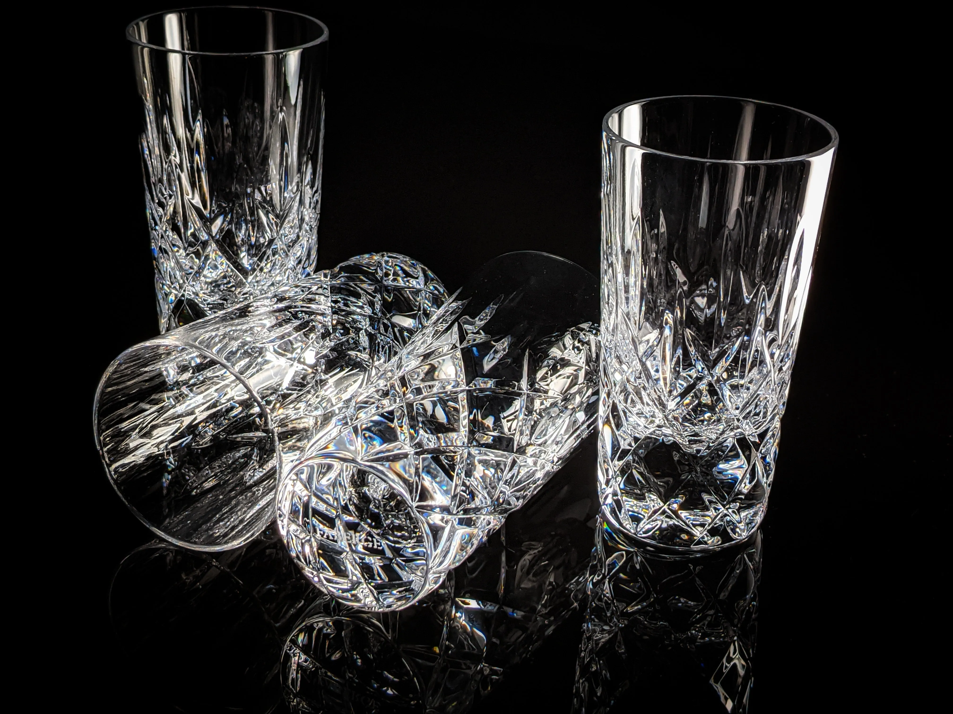 Faberge Clear Crystal Shot Glasses  Set of 4 NIB