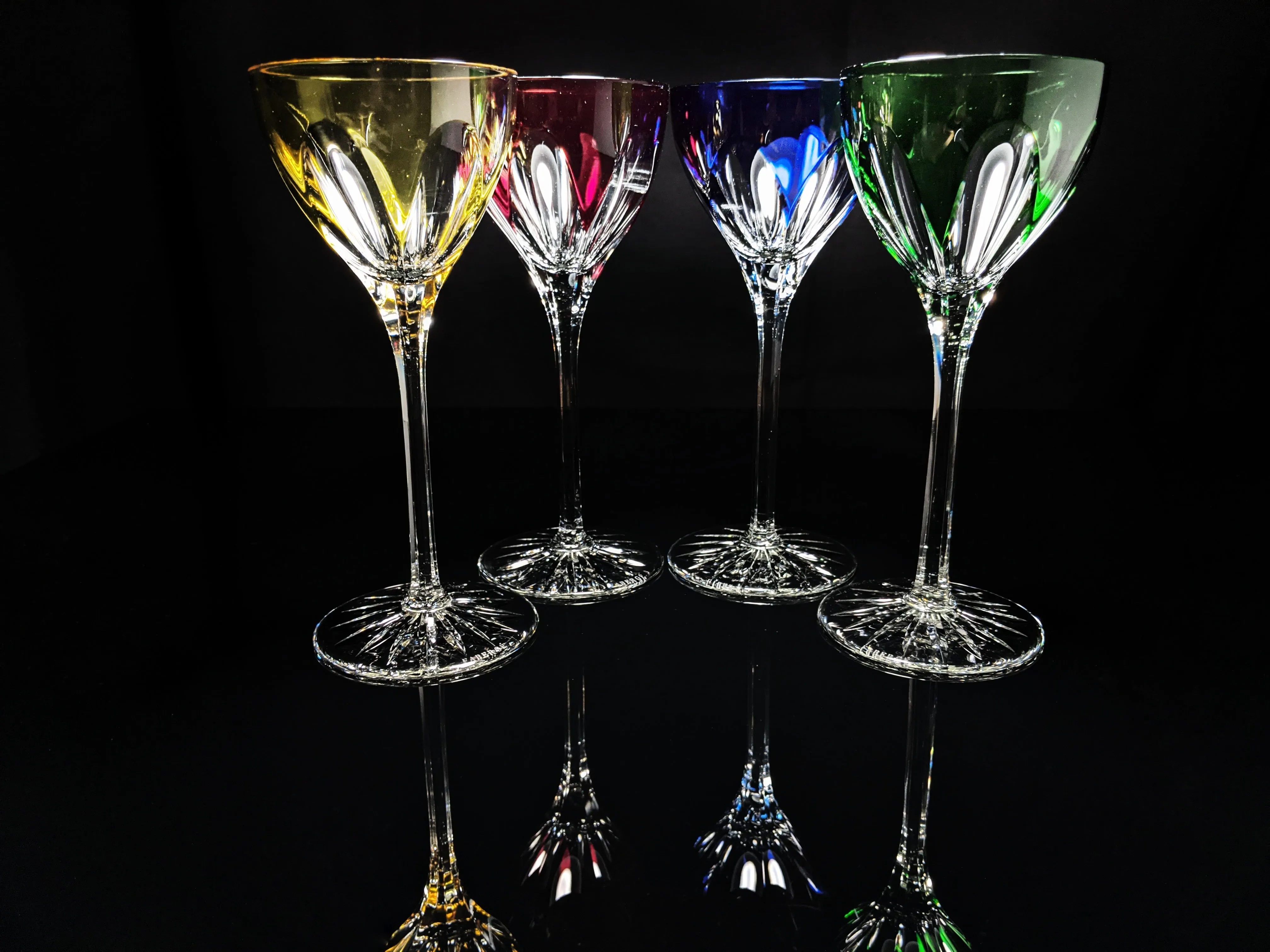 Faberge Lausanne Colorful Crystal Glasses NIB