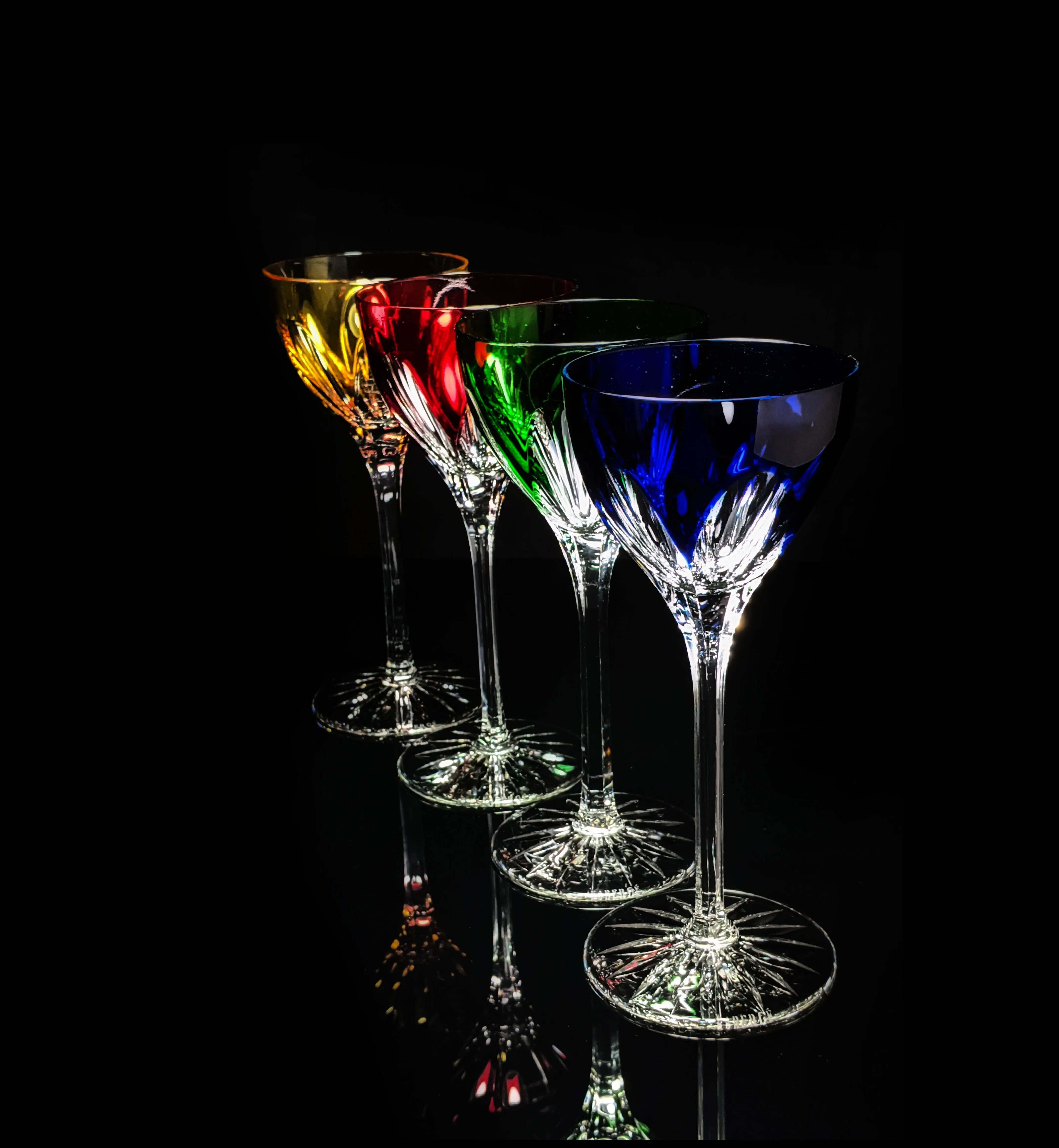 Faberge Lausanne Colorful Crystal Glasses NIB