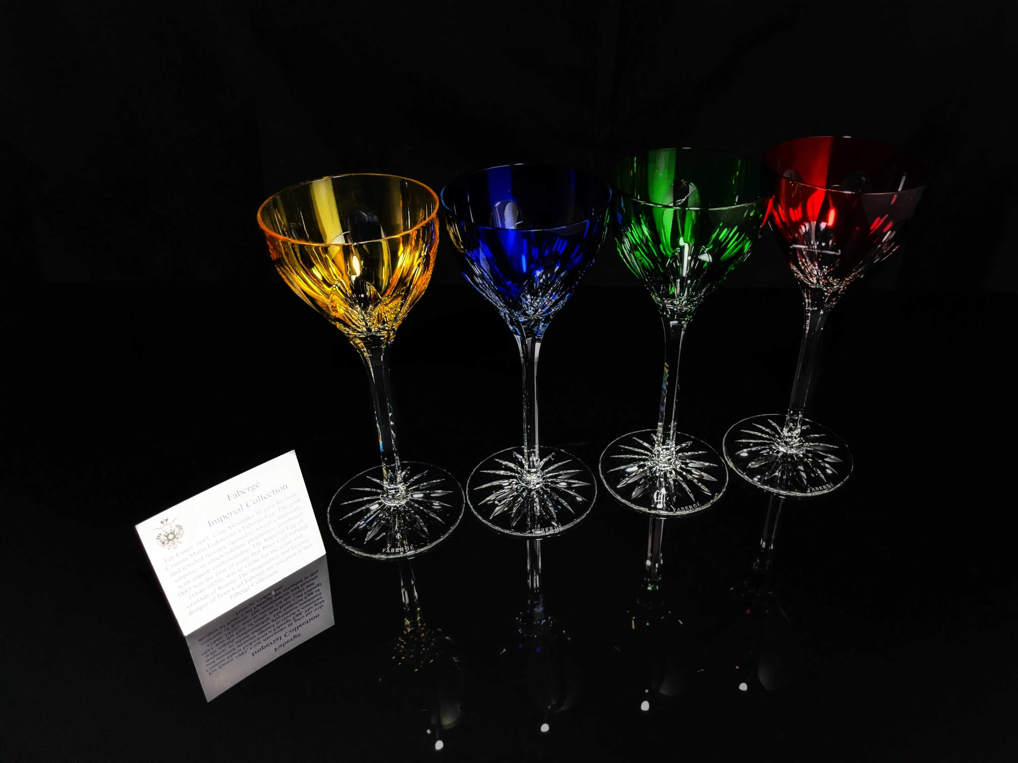 Faberge Lausanne Colorful Crystal Glasses NIB