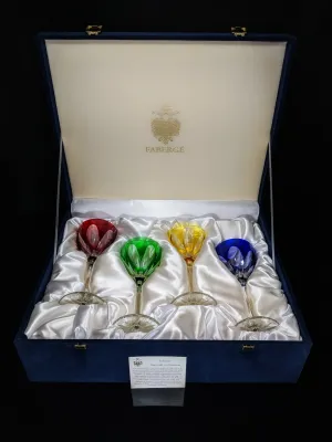 Faberge Lausanne Colorful Crystal Glasses NIB