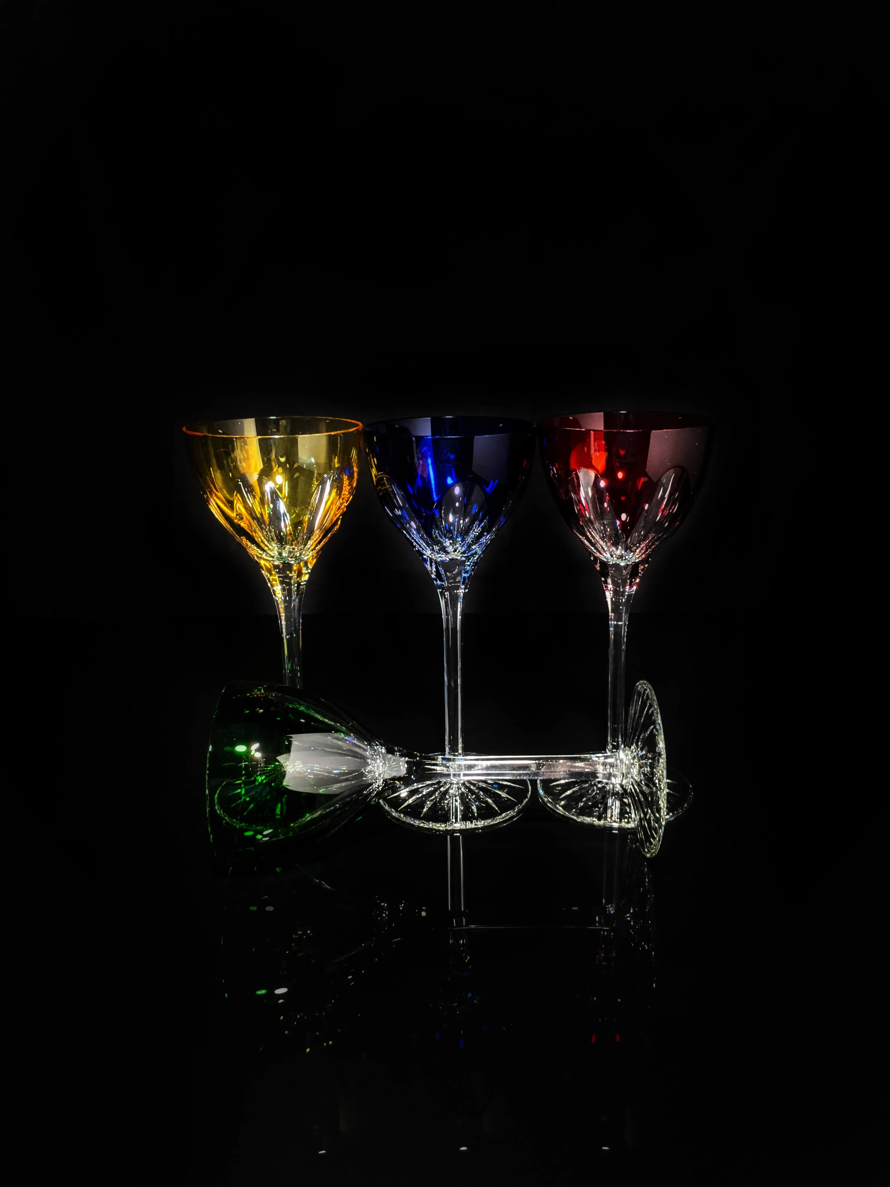 Faberge Lausanne Colorful Crystal Glasses NIB