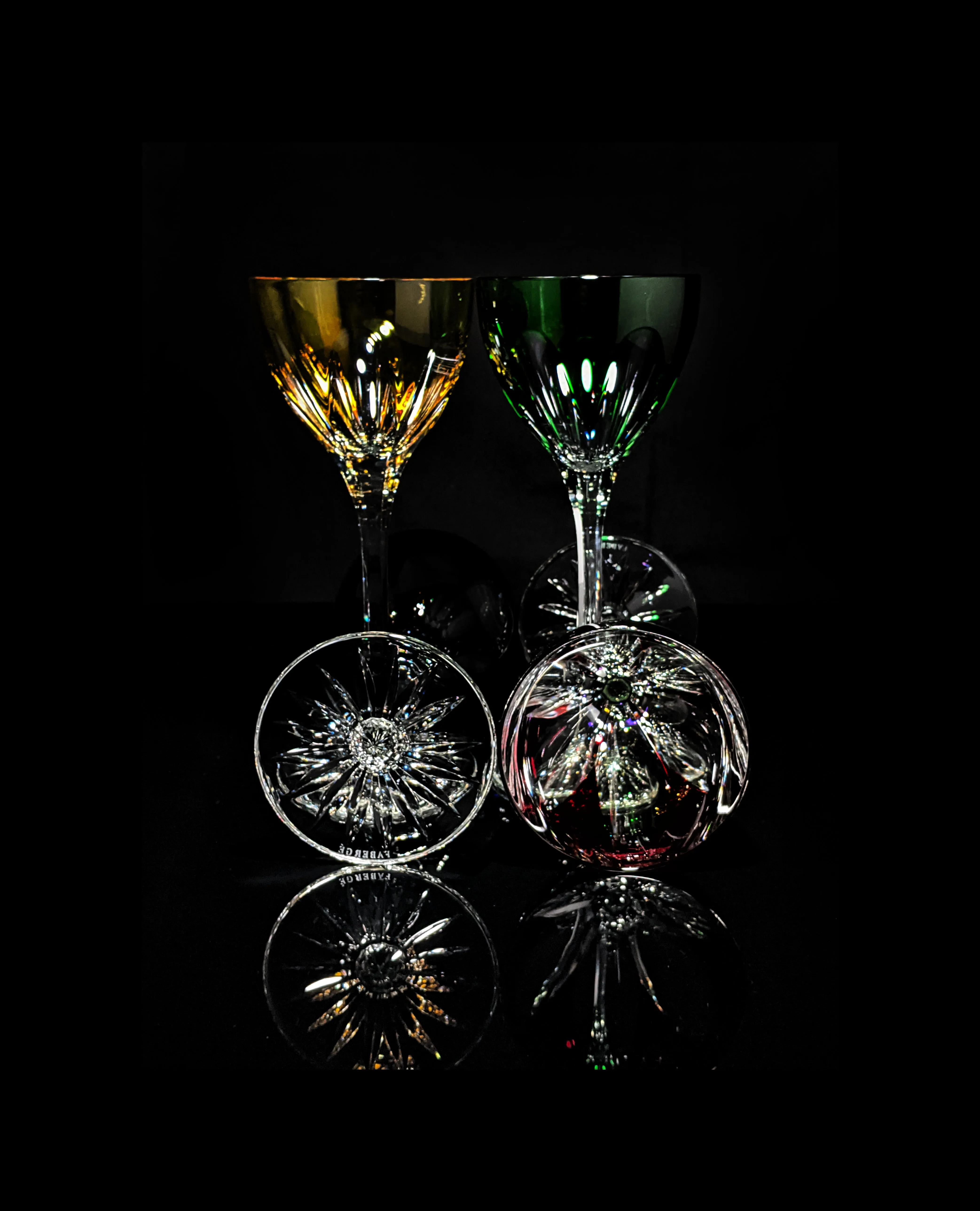 Faberge Lausanne Colorful Crystal Glasses NIB