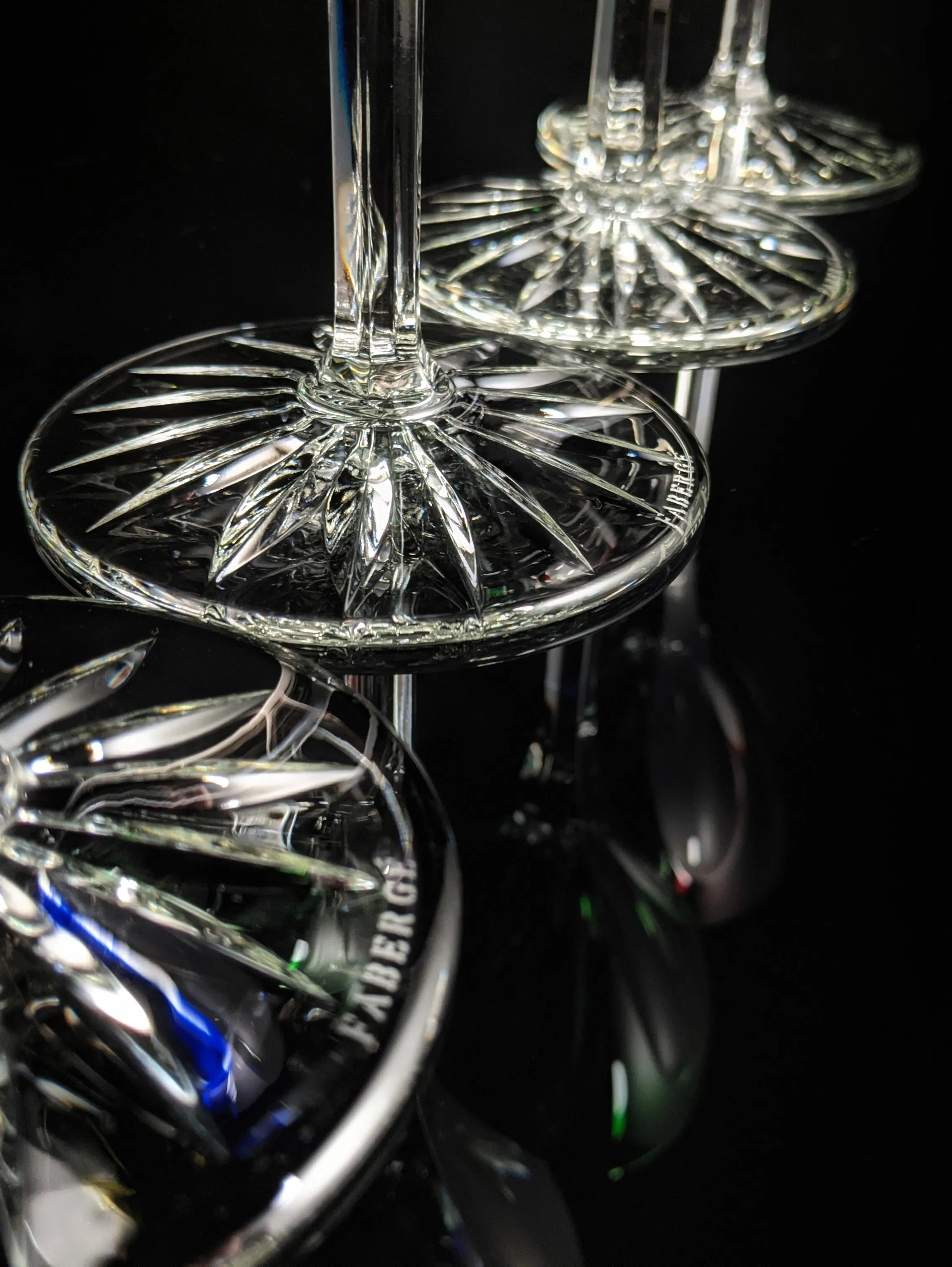 Faberge Lausanne Colorful Crystal Glasses NIB