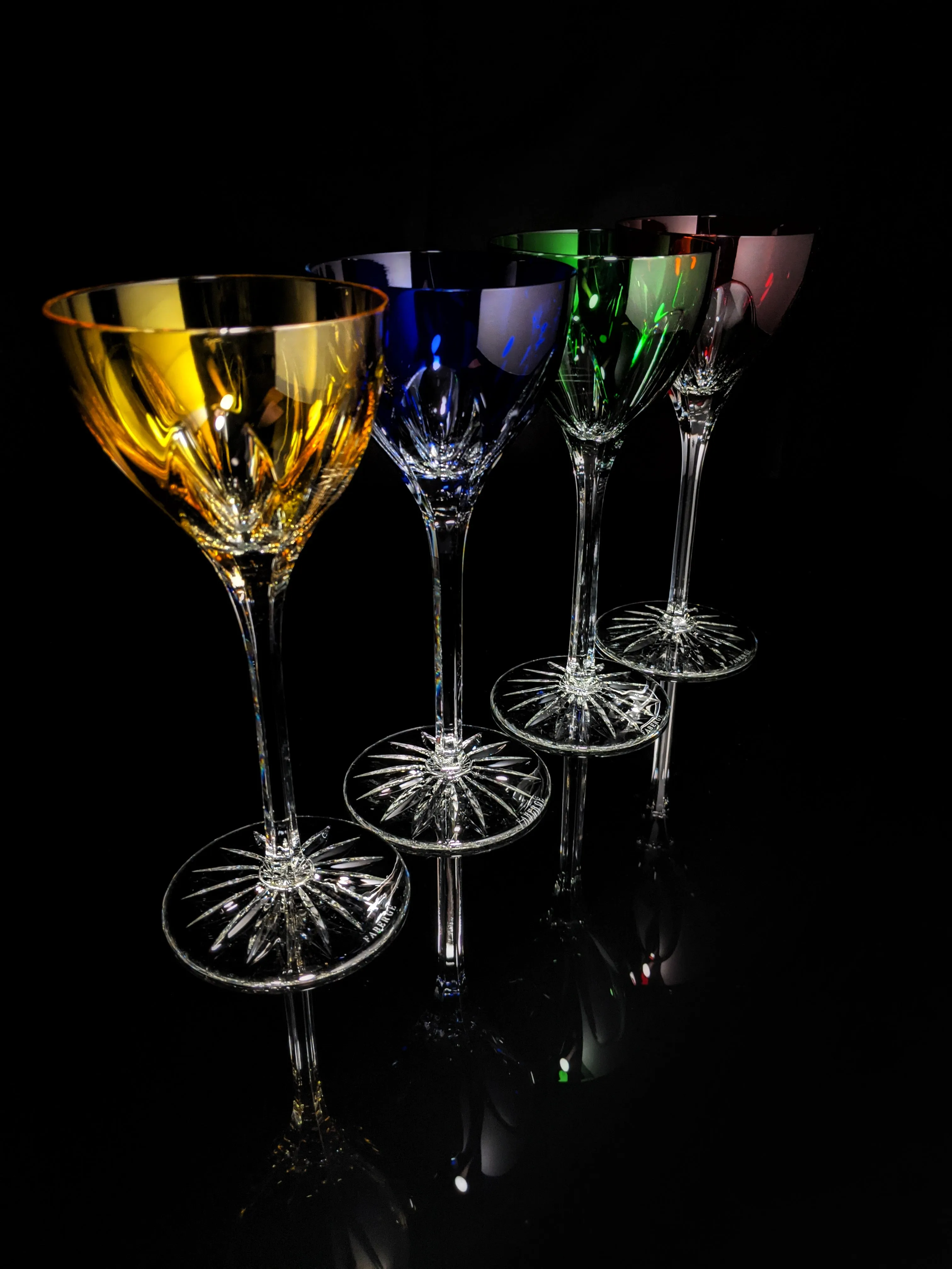 Faberge Lausanne Colorful Crystal Glasses NIB