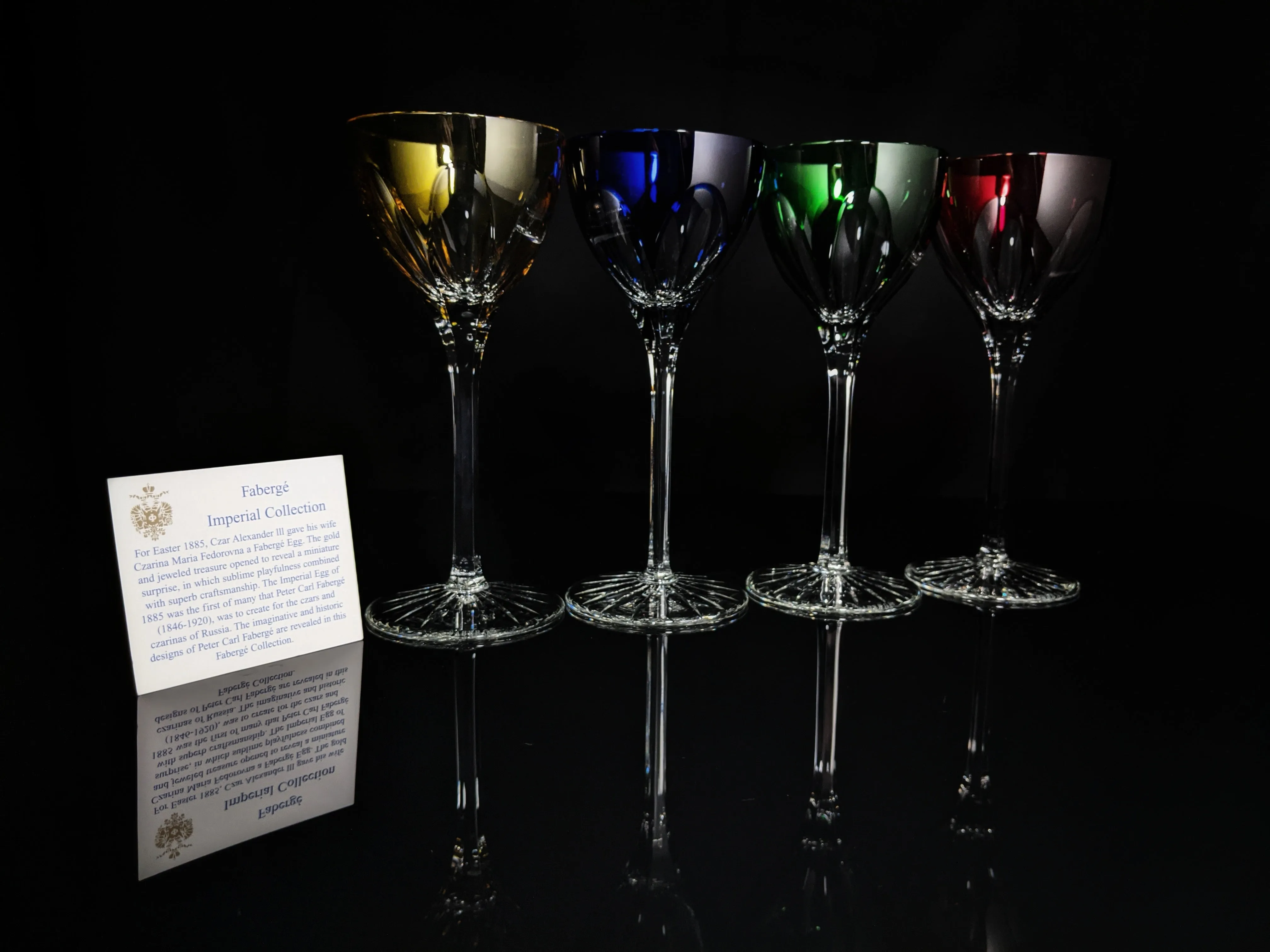 Faberge Lausanne Colorful Crystal Glasses NIB