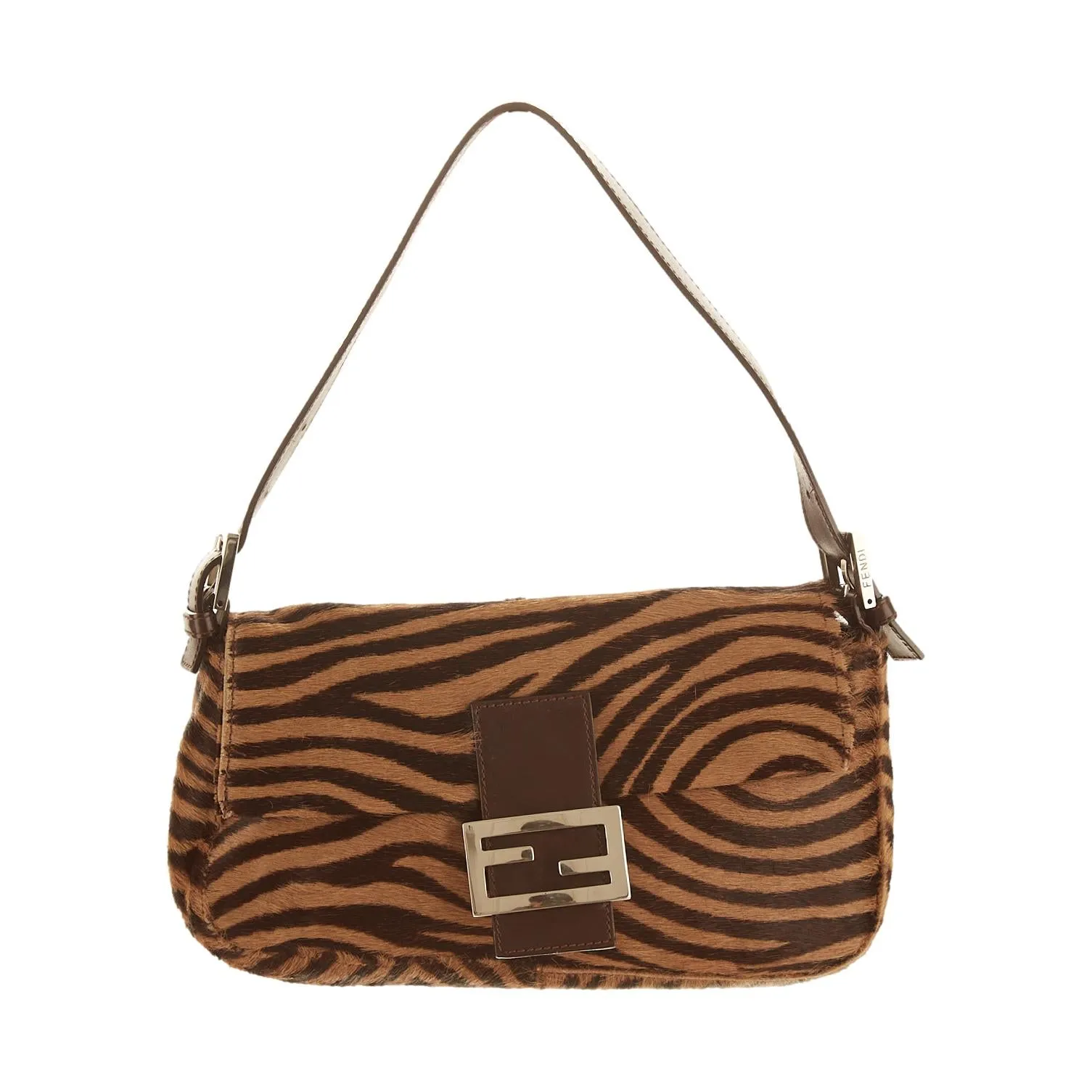 Fendi Brown Tiger Print Baguette