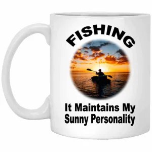 Fishing Maintains My Sunny Personality Mugs b