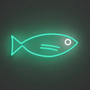 Fishy Friend Teal - LED neon sign
