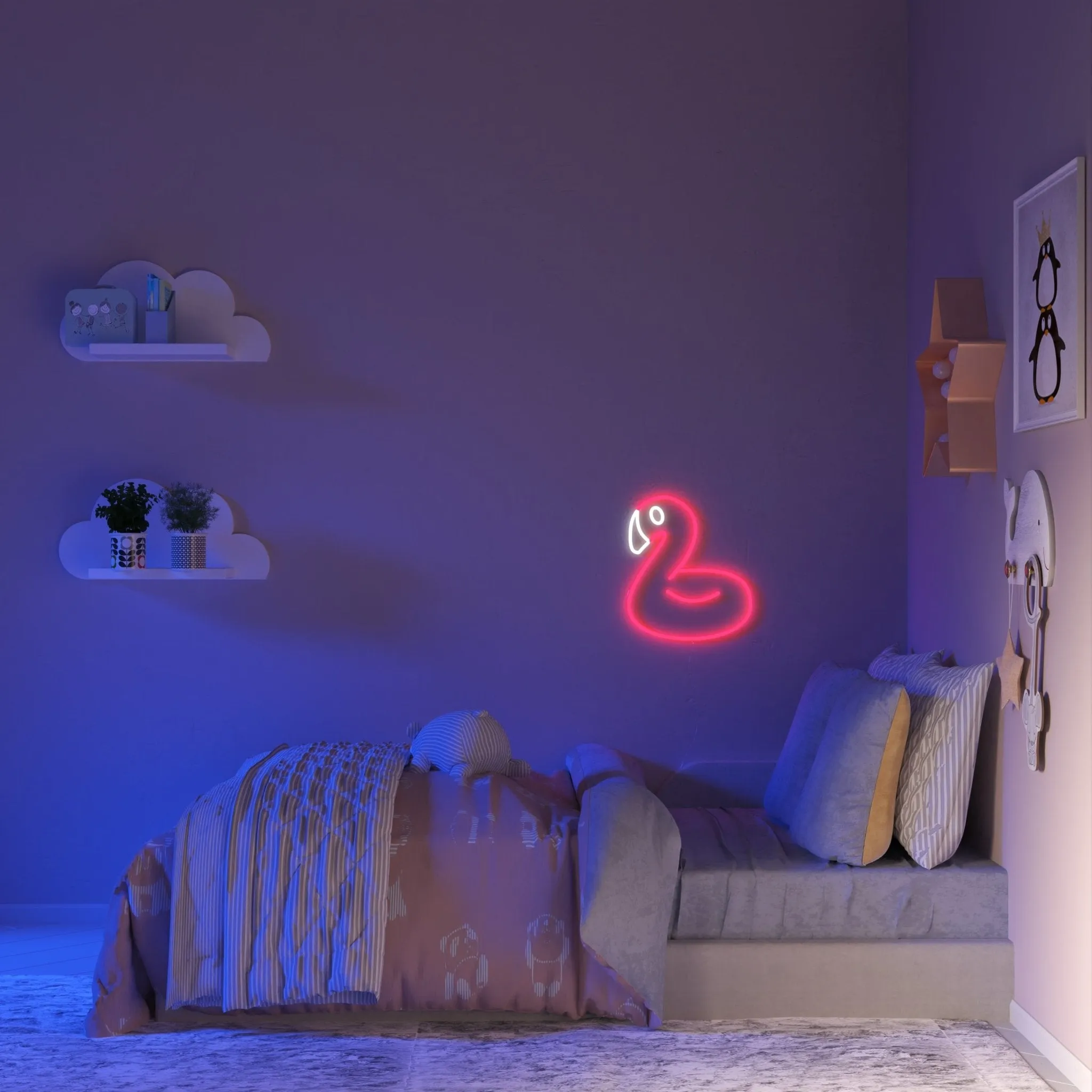 Flamingo Balloon - LED neon sign