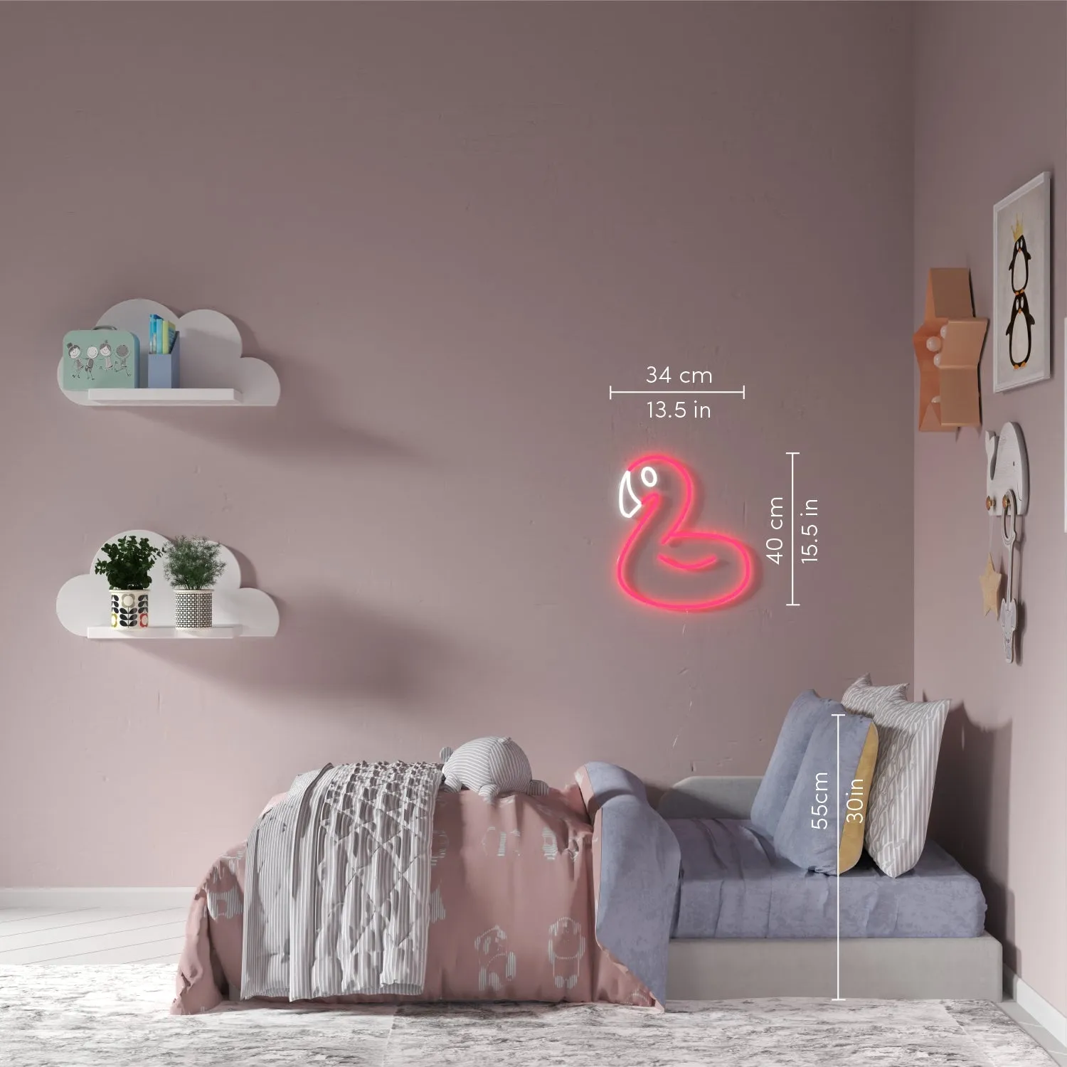 Flamingo Balloon - LED neon sign