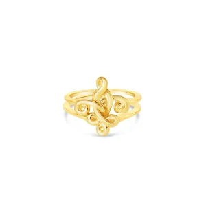 Fleur de Love Knot Ring Gold Vermeil