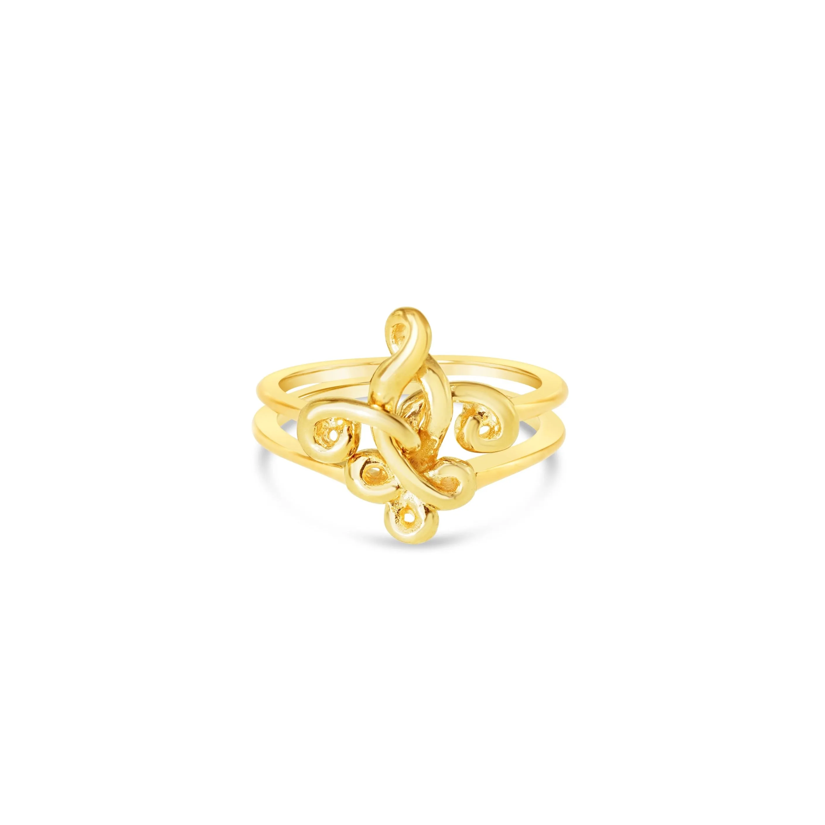 Fleur de Love Knot Ring Gold Vermeil