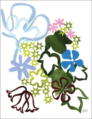 Floral Abstract Blue