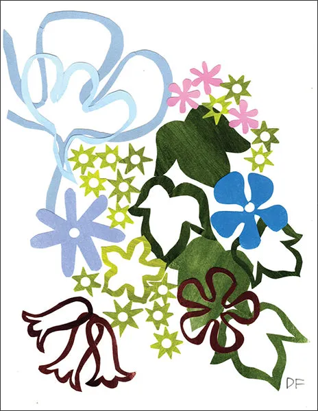 Floral Abstract Blue