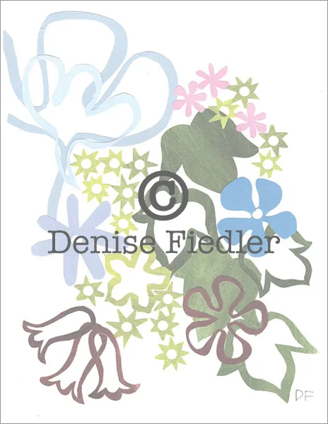 Floral Abstract Blue