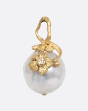 Floral Akoya Pearl Pendant