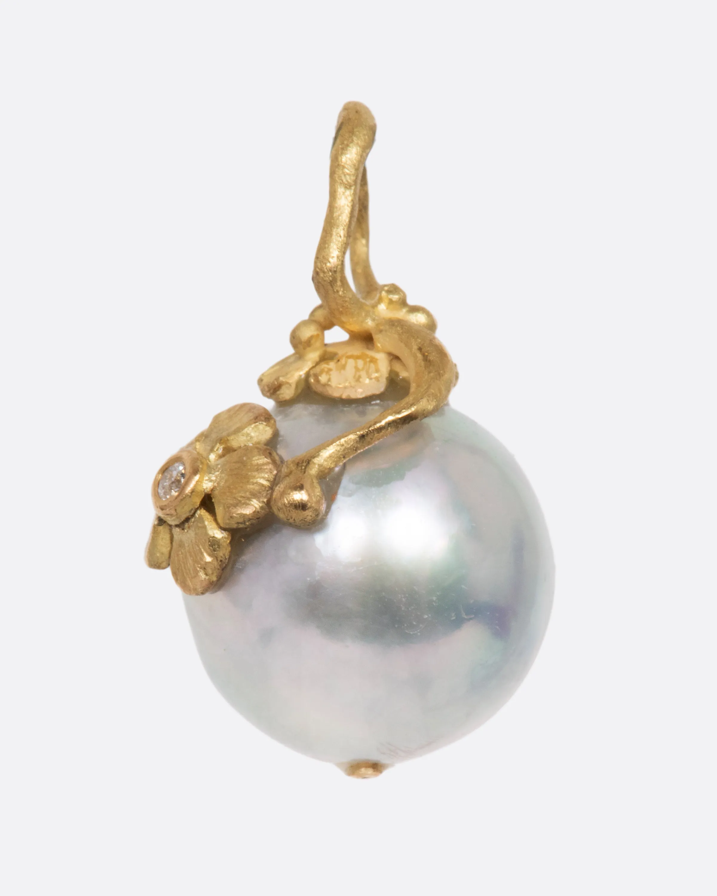 Floral Akoya Pearl Pendant