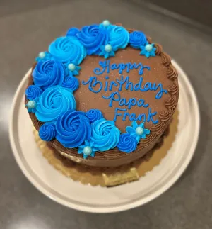 Floral Design with Pearls Round Cake