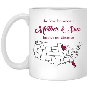 Florida Wisconsin The Love Between Mother And Son Mug